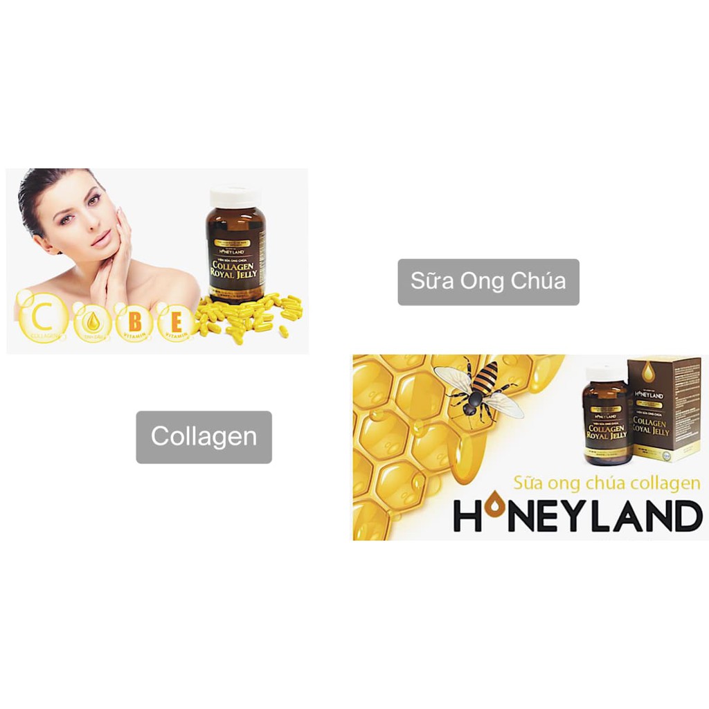 VIÊN SỮA ONG CHÚA COLLAGEN (HỘP 150 VIÊN) HONEYLAND