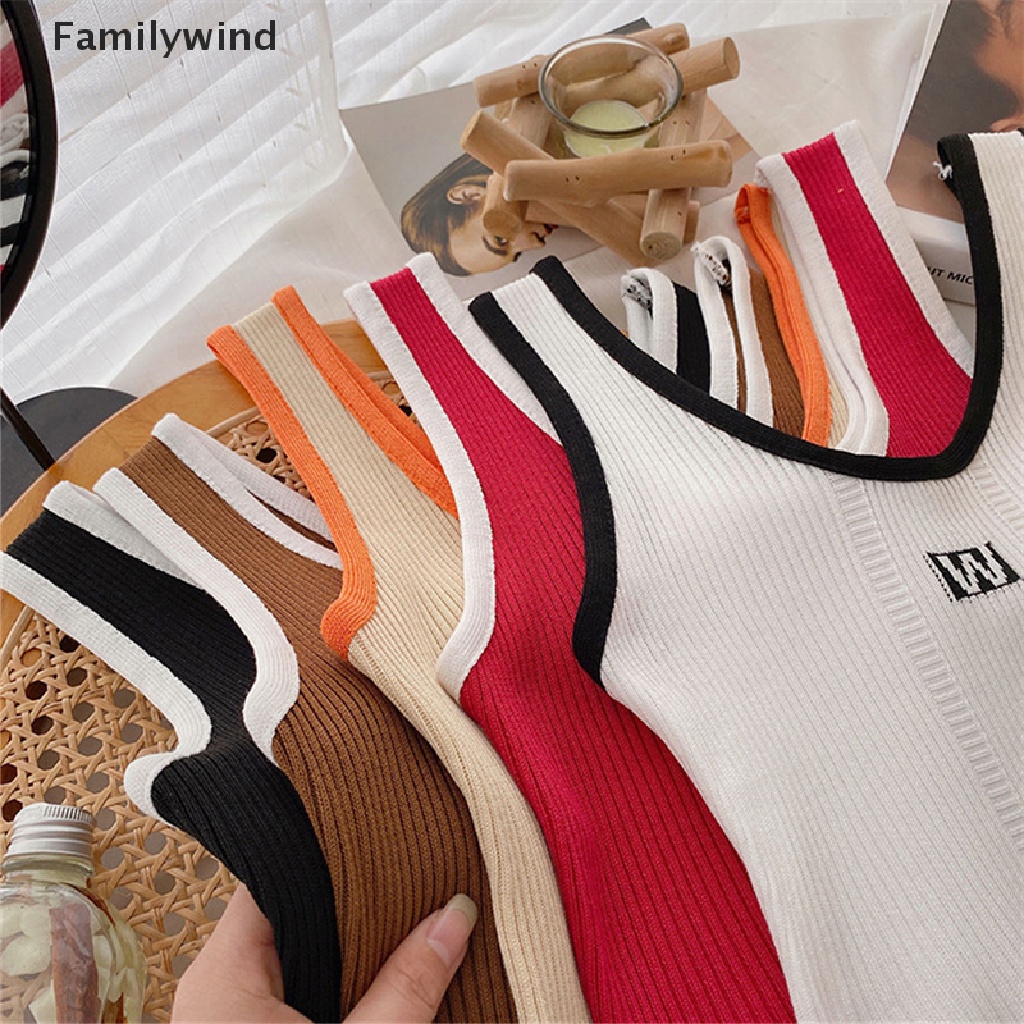 Áo croptop không tay dáng ôm in chữ thời trang cho phái nữ