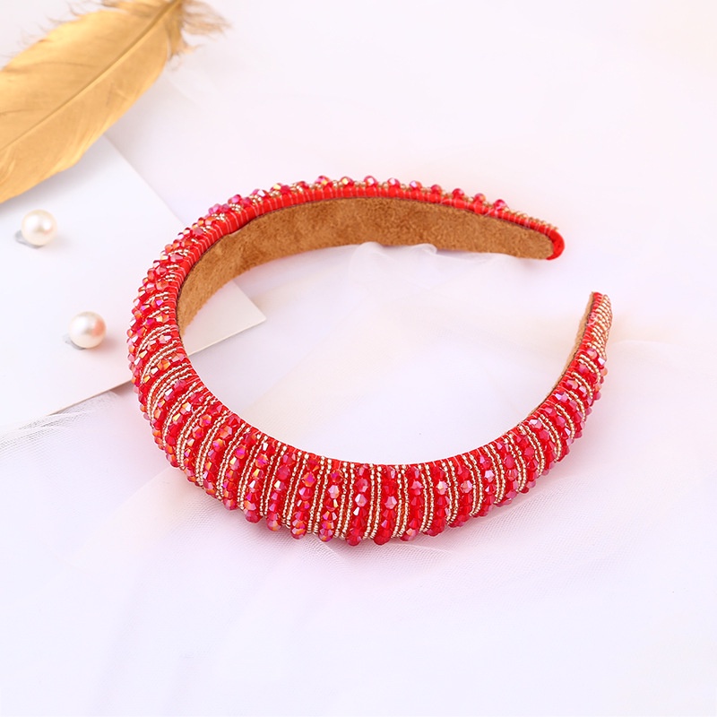 Băng Đô Cài Tóc Bản Rộng Đính Hạt Pha Lê Phong Cách Baroque Sang Trọng Thời Trang Cho Nữ