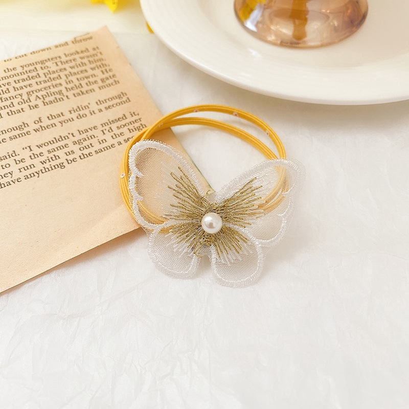 Dây buộc tóc hình bướm phối ngọc thiết kế dễ thương d2071305