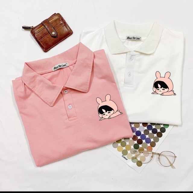 [Mã 11FASHIONSALE1 giảm 10K đơn 50K] Áo thun Polo có cổ KOMBOH form rộng unisex ulzzang, Áo phông nam nữ BÉ MŨ THỎ A117 | WebRaoVat - webraovat.net.vn