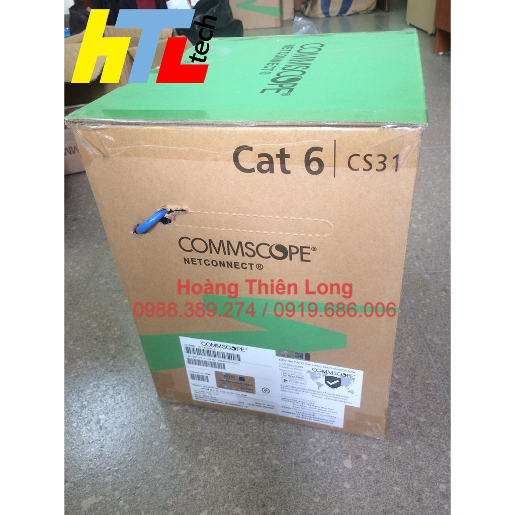[CHÍNH HÃNG] Dây cáp mạng AMP Commscope Cat 6 UTP Blue (có bán lẻ) - HTL Shop