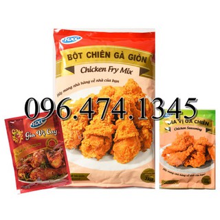 Combo Bột chiên 1kg + Gia vị truyền thống và cay 50gr làm Gà ngon như KFC (được 4-5kg gà)
