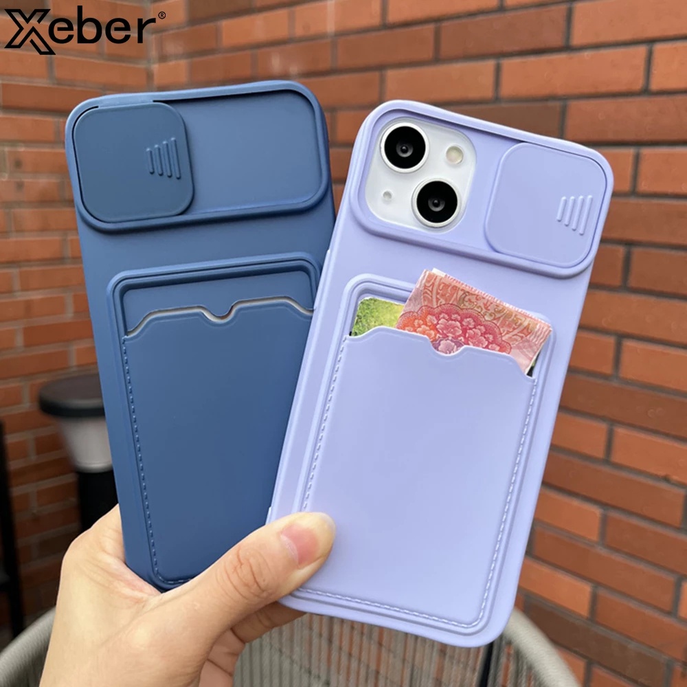 Ốp Điện Thoại Bảo Vệ Máy Ảnh Có Ngăn Đựng Thẻ Cho Iphone 13 Pro Max 12 Pro Max 12 7 8 Plus Xs Max 11 Pro Max 7 8 Plus