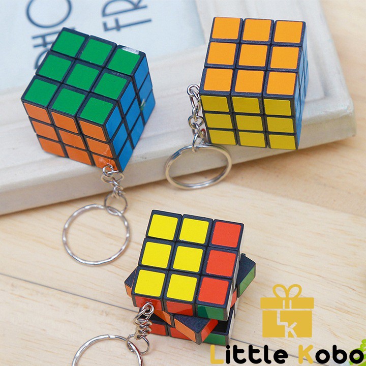 Móc Khóa Rubik 3x3 Xoay Được Khối Lập Phương Rubik 3 Tầng Keychain