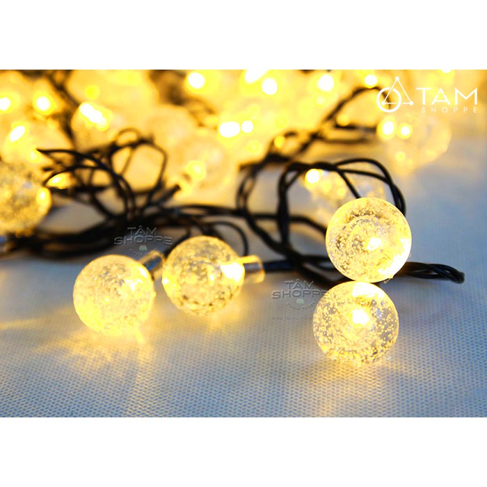 Đèn Pha Lê 5 Mét 20 Bóng Dây Đen Trang Trí Nhà Cửa