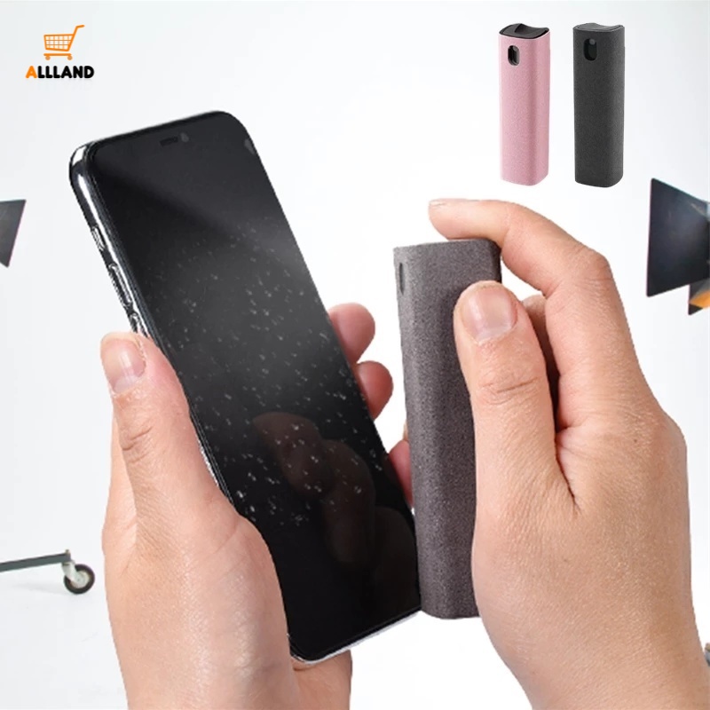 Chai Xịt Làm Sạch Màn Hình Điện Thoại Di Động 2 Trong 1 Với Khăn Lau Sợi Nhỏ