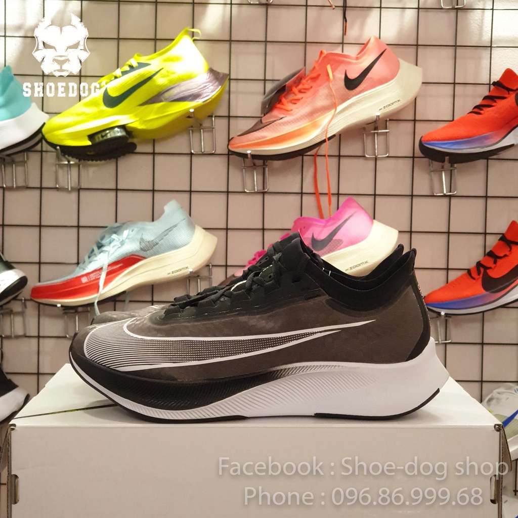 Giày chạy bộ Nike Zoom Fly 3 Đen - Cam kết chính hãng
