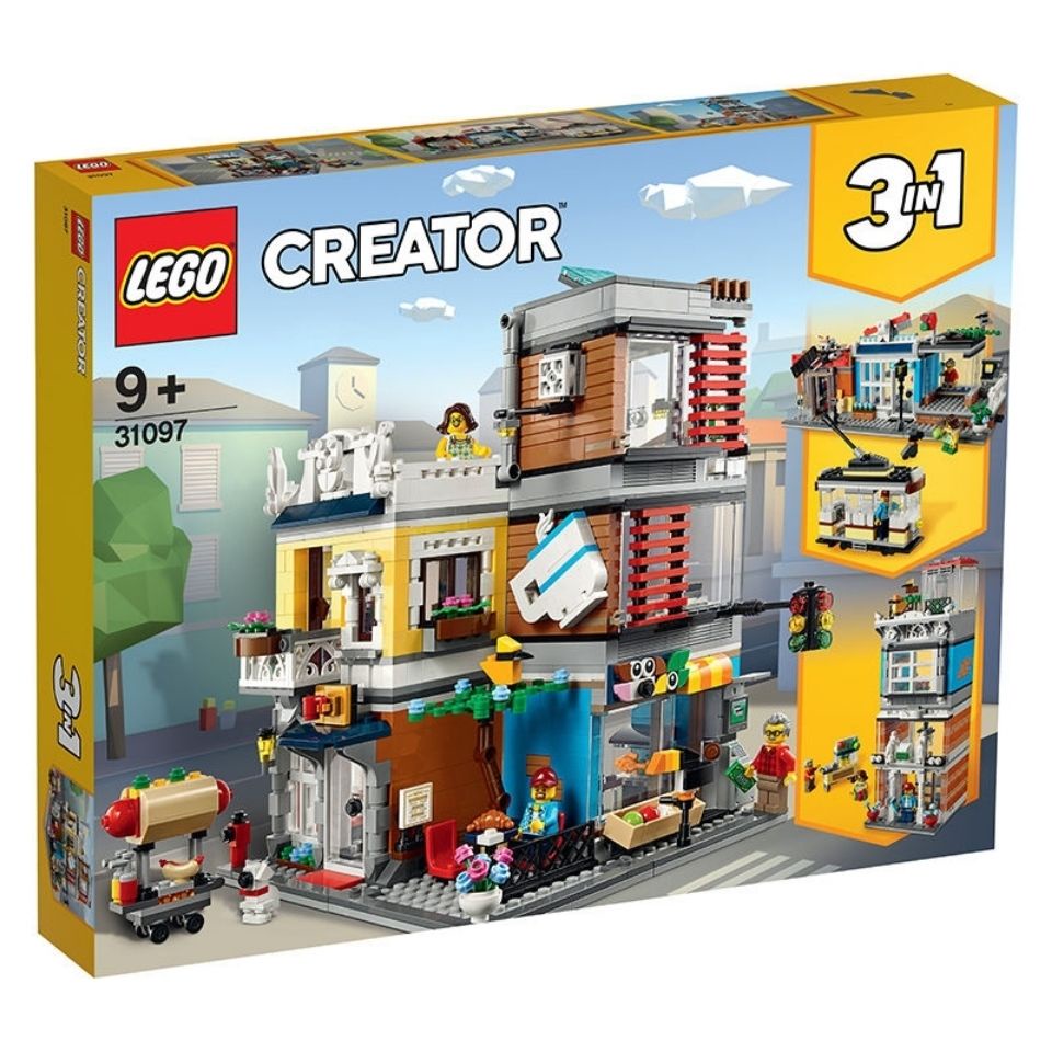 [Thương hiệu mới đích thực] Bộ đồ chơi LEGO LEGO Creative 3 trong 1 series 31097 Cửa hàng thú cưng và quán cà phê trên s