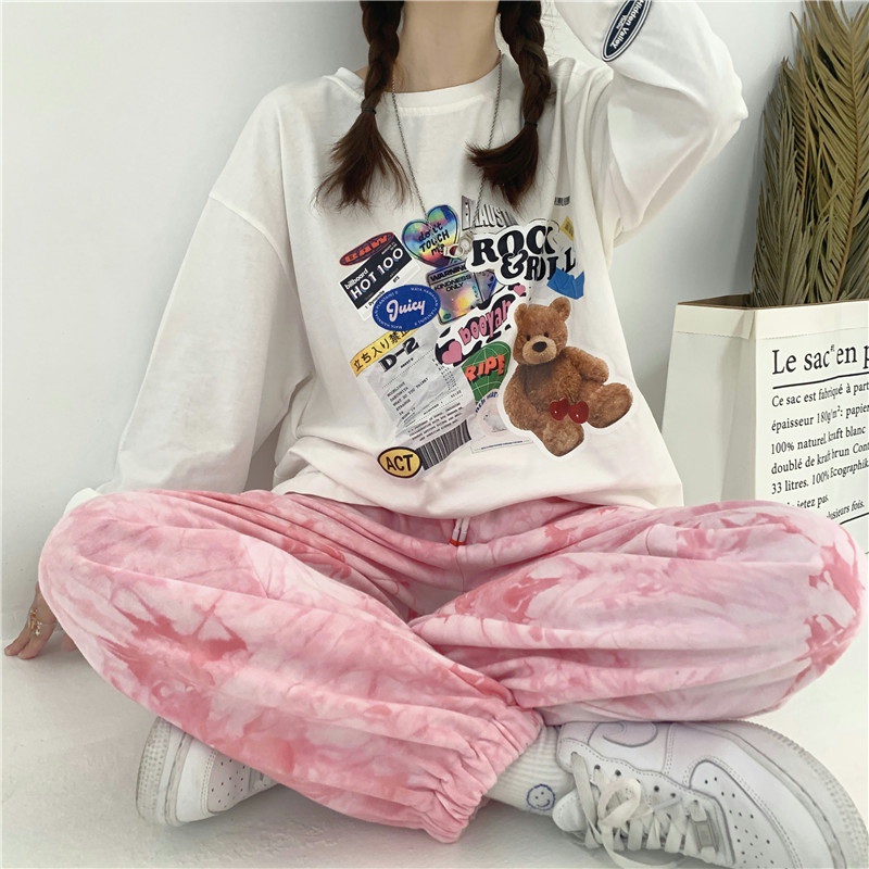 Quần ống rộng nhuộm màu độc đáo thời trang tùy chọn kích thước