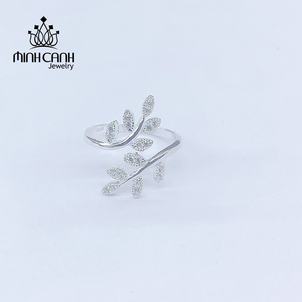 Nhẫn Bạc Nữ Hình Chiếc Lá Dạng Hở Freesize - Minh Canh Jewelry