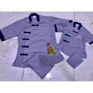 đồ lam đi chùa(mẫu 5 nút)