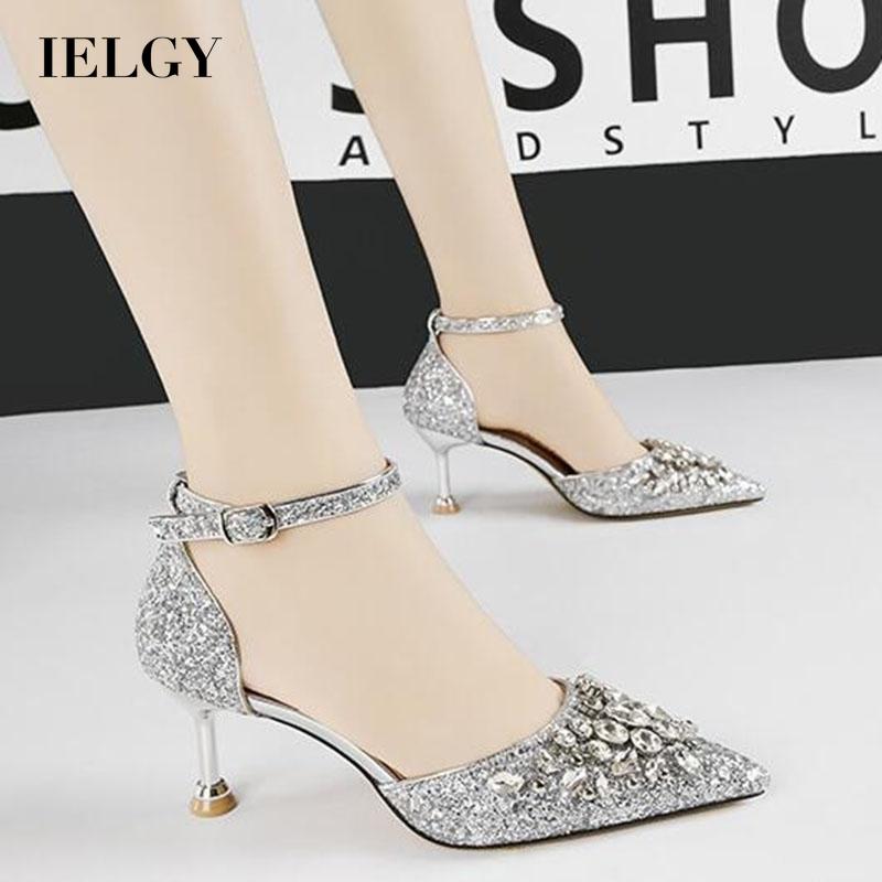 Giày sandal cao gót IELGY 7cm mũi nhọn phong cách thanh lịch cho nữ