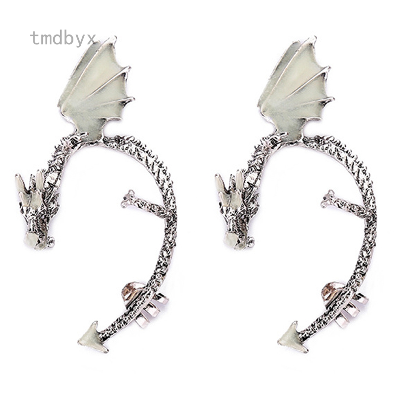 Tmdbyx Khuyên Vành Tai Kim Loại Hình Rồng Phát Sáng Trong Bóng Tối