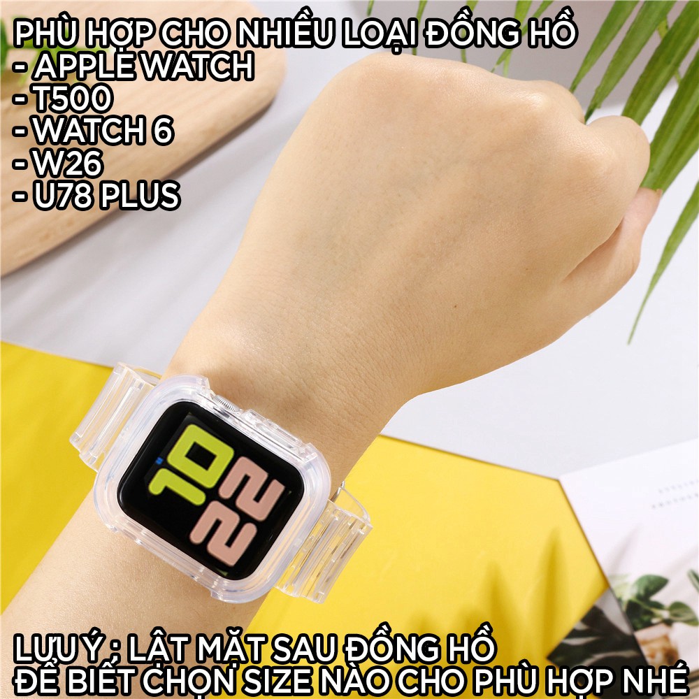 Bộ ốp và dây Apple Watch nhựa trong suốt cho đồng hồ thông minh Series 1/2/3/4/5/6/SE T500 - Phụ Kiện Việt