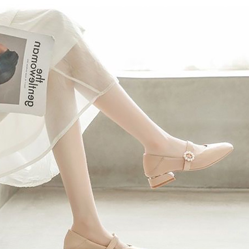 Giày IELGY bằng da mềm dày dặn thiết kế mũi vuông với khóa cài thời trang cho nữ