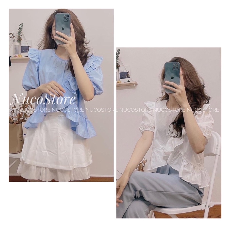 Áo Sơ Mi Bèo Xẻ Vạt Quảng Châu, Áo Bánh bèo Nữ