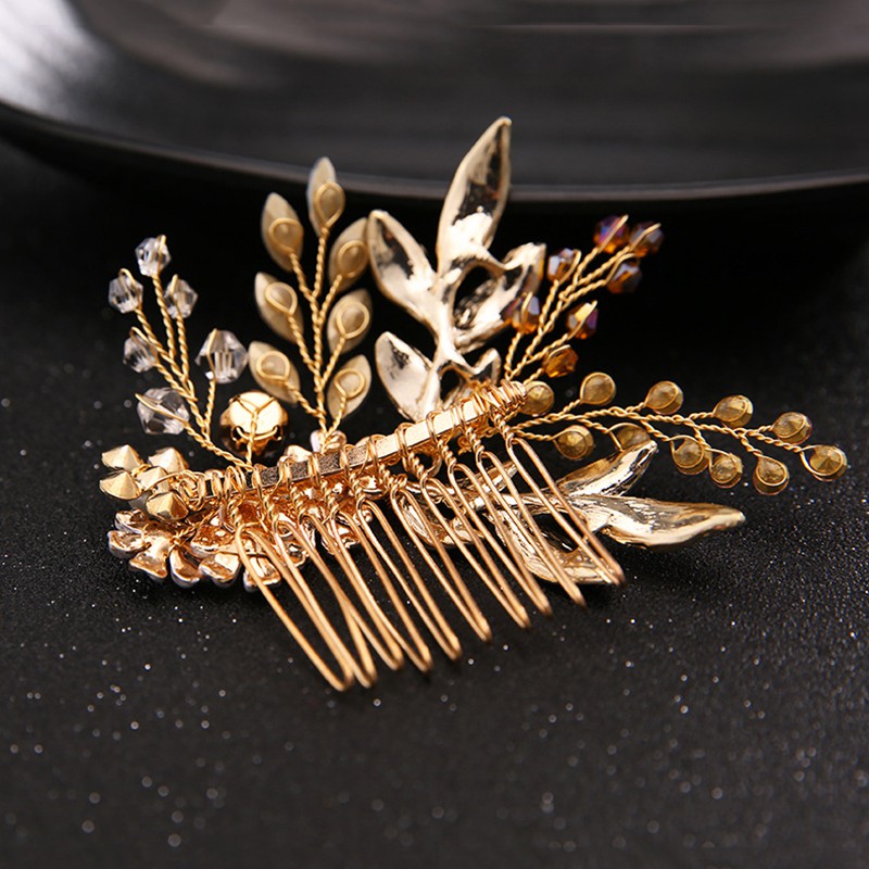 Lược Cài Tóc Hoa Đính Đá Phong Cách Cổ Điển