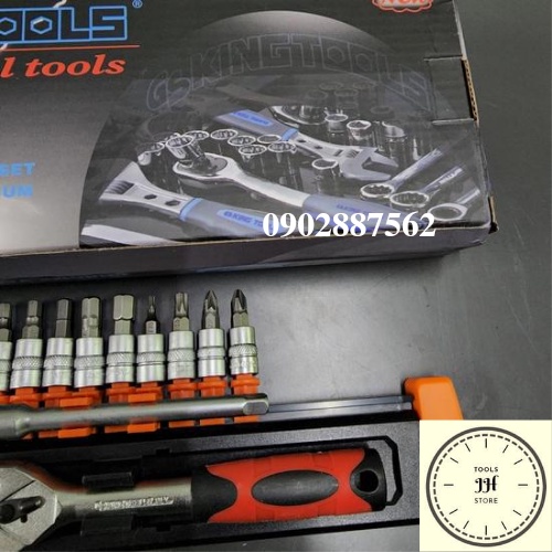 bộ tuýp lục giác 12 chi tiết kingtools tiêu chuẩn đức (tuýp lục giác, bake, bông mai)