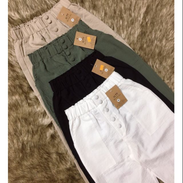 Quần bọc cúc chất đũi xước dáng baggy cực hot