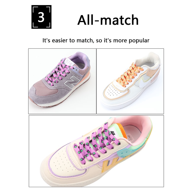 1 Cặp Dây Cột Giày Thể Thao Họa Tiết Trái Cây Dễ Thương