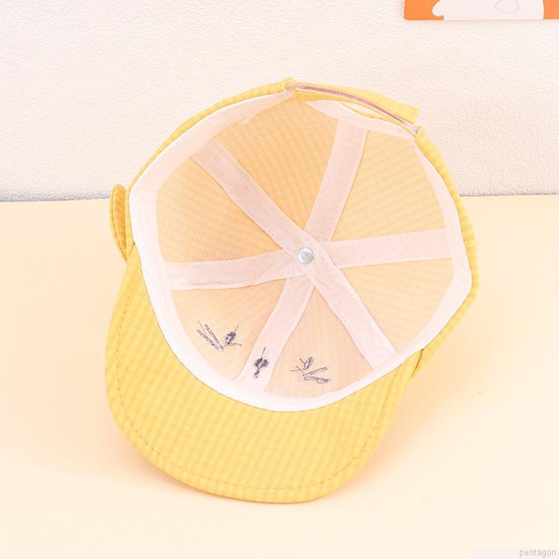 Mũ lưỡi trai vành mềm thêu hình mèo dễ thương cho bé