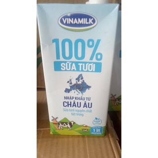 THÙNG 12 HỘP SỮA TƯƠI TIỆT TRÙNG VINAMILK 100% không đường 1L