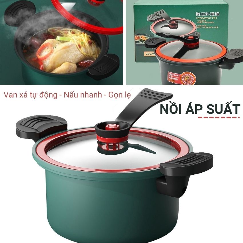 Nồi Áp Suất Quả Bí Ngô Siêu Chống Dính 8L Đa Năng, Hầm Gà, Cháo, Nồi Chiên, Xào Nấu shop_angola