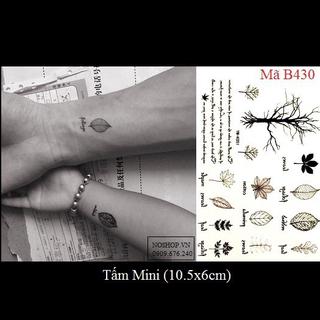 Xăm dán Tattoo lá cây B430