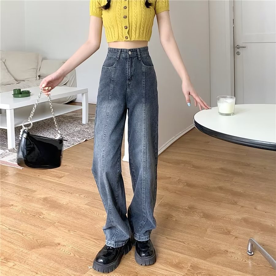Quần Jeans Nữ Lưng Cao Thời Trang Hàn Quốc Cá Tính