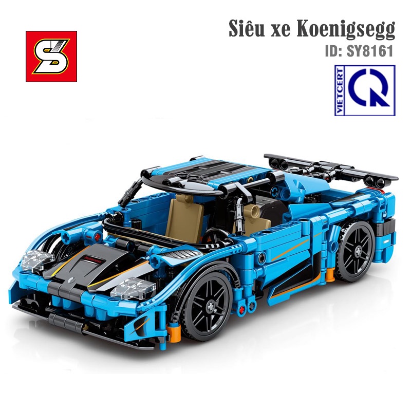 Đồ Chơi Lắp Ráp Cho Bé Trai Kéo Cót  Siêu xe Koenigsegg - SY BLOCK SY8161) - 527 chi tiết