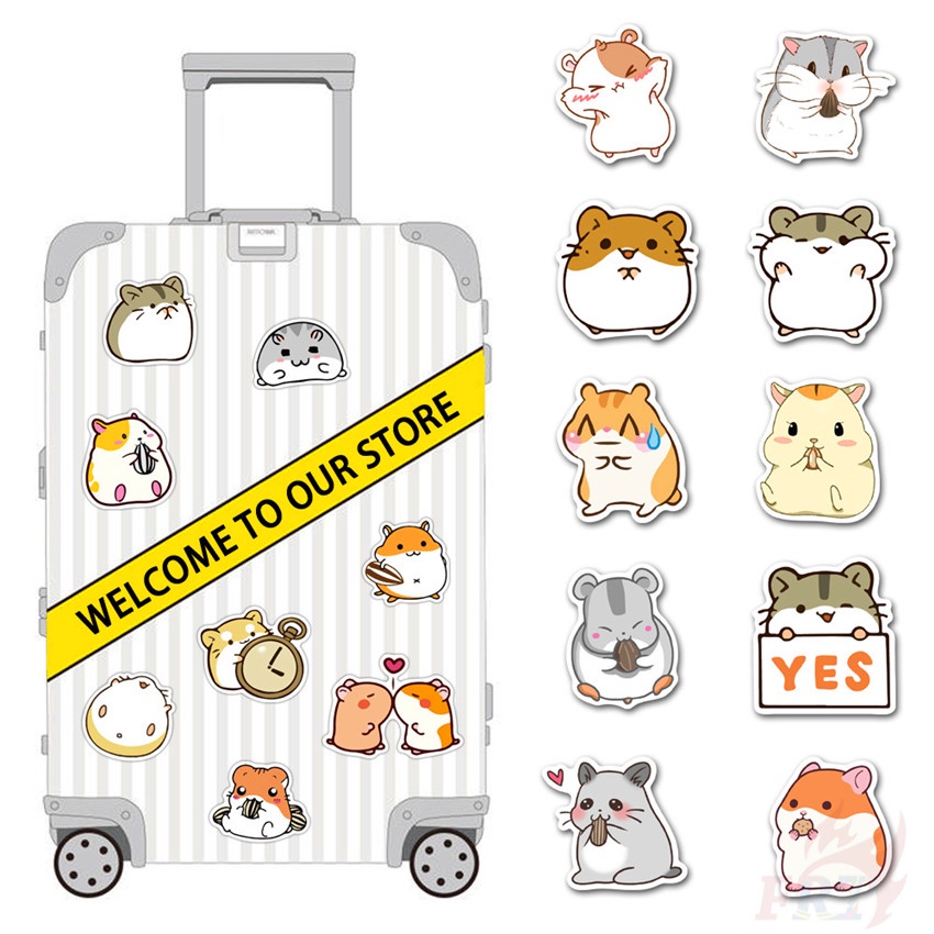 ❉ Kawaii Hamster Cricetinae Emoji Series 02 - Cute Pets Stickers ❉ 50Pcs/Set DIY Fashion Luggage Laptop Skateboard Decals Doodle Stickers