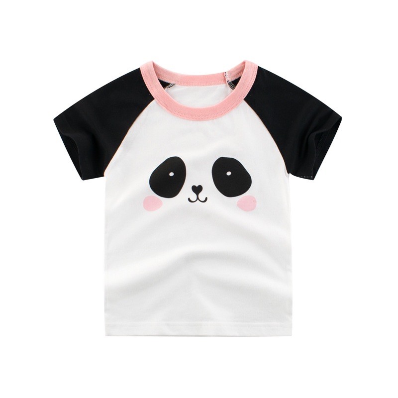Áo bé gái 27HOME áo thun cho bé họa tiết PANDA chất cotton hàng xuất Âu Mỹ
