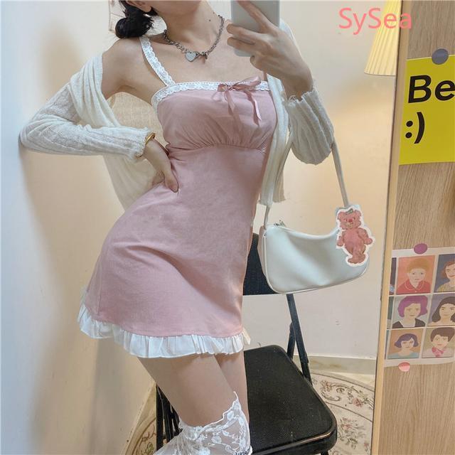 Đầm Hai Dây Phối Ren Gợi Cảm Thời Trang Mùa Hè Cho Nữ