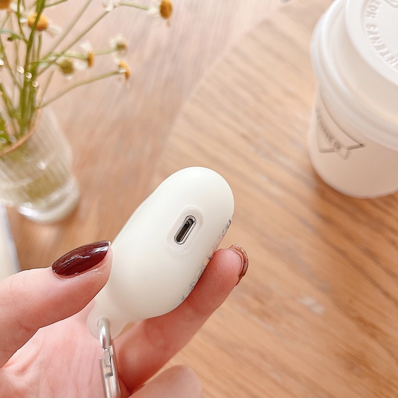 Vỏ Bảo Vệ Hộp Sạc Tai Nghe AirPods 1 2 Pro Bằng Silicon Trong Suốt Dạ Quang Họa Tiết Hoa Nhiều Màu Tùy Chọn
