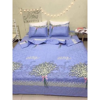 Bộ gra giường 5 món ẢNH THẬT mẫu voi xanh m6.2m