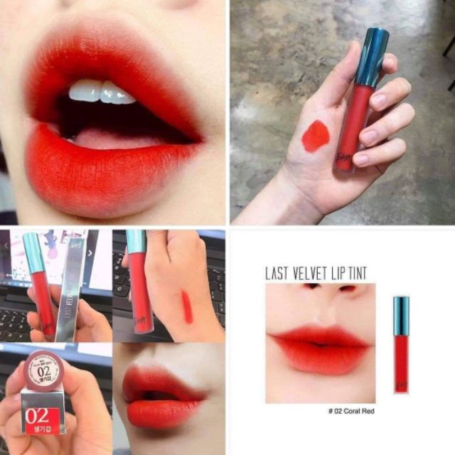 Son kem lì BBIA KEM VELVET LIP TINT VER1 02- đỏ cam