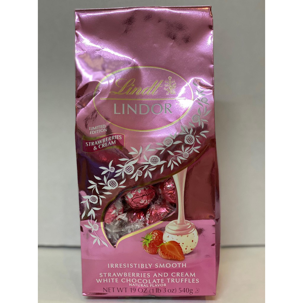 Socola Trắng Kem Dâu Lindt Lindor Strawberries &amp; Cream - Mỹ