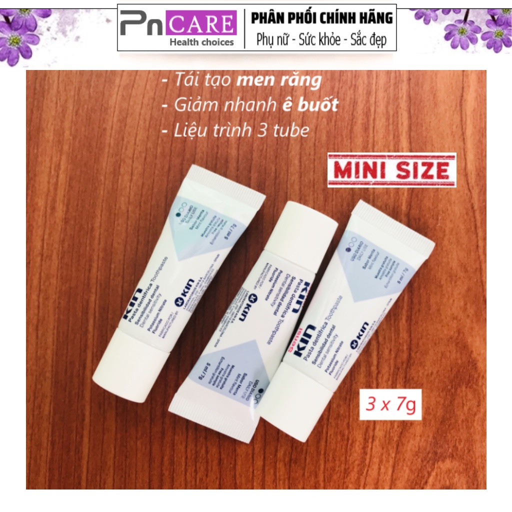 PnCARE | 3Tub Đánh Răng Ê Buốt - SensiKIN mini ® 7g - Liệu Trình 1 Tuần Hết Ê Buốt Mãn Tính