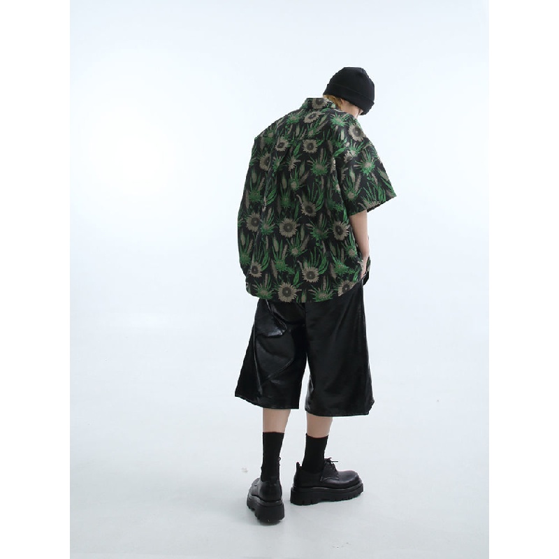 Áo Sơ Mi Tay Ngắn Họa Tiết Cỏ Đuôi Chó Thời Trang Mùa Hè Mới Cho Nam Nữ