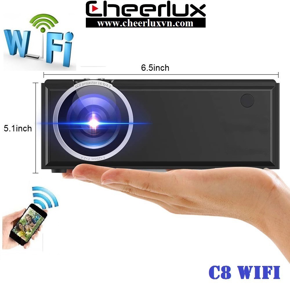 Máy chiếu phim mini cheerlux C8 WIFI