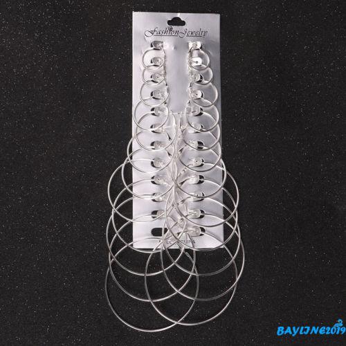 Bộ 12 đôi khuyên tai tròn thời trang độc đáo