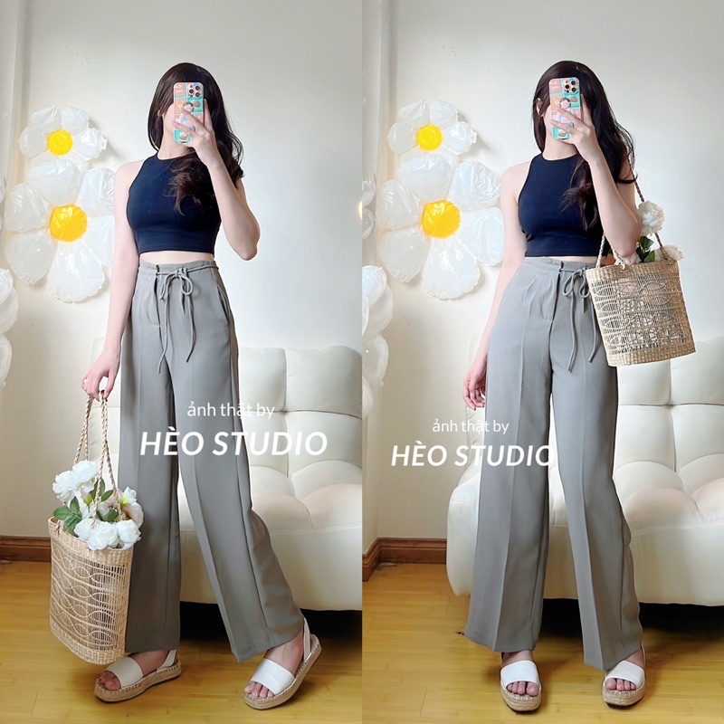 Quần Suông Vải Cột Dây Hèo Studio