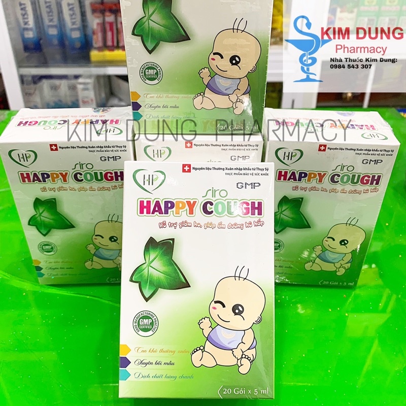 HAPPY COUGH SIRO - CAO LÁ THƯỜNG XUÂN THUỴ SỸ HỖ TRỢ GIẢM ĐAU HỌNG, RÁT CỔ, KHAN TIẾNG, HO DO VIÊM HỌNG