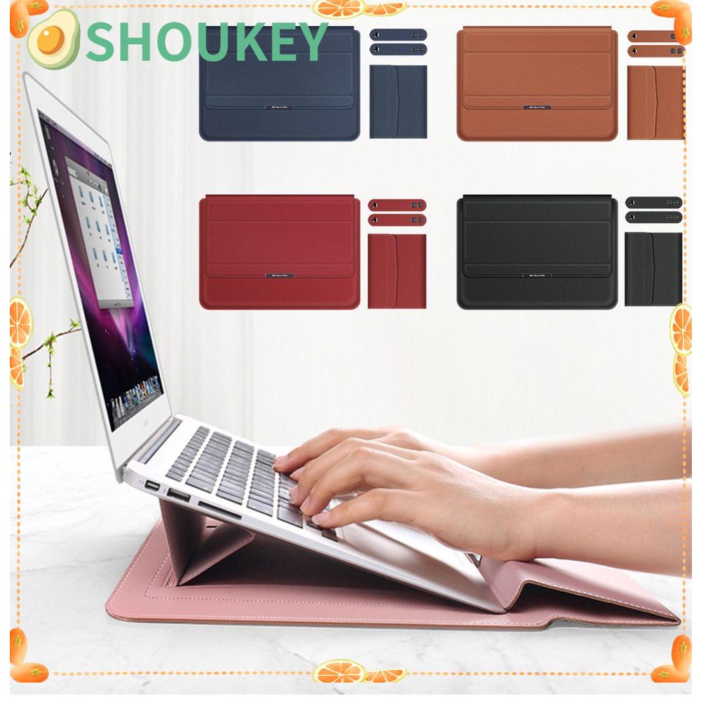 SHOUHOU Túi đựng laptop 3 trong 1 bằng da PU chống sốc nhiều màu tùy chọn chuyên nghiệp