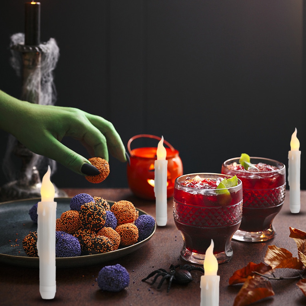 Đèn LED Hình Nến Điện Tử Không Lửa Trang Trí Bàn Ăn / Halloween / Giáng Sinh Chạy Bằng Pin