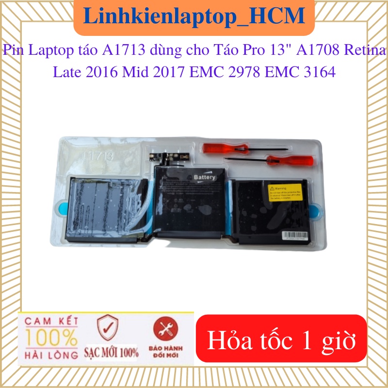 Pin dùng cho laptop Táo Pro 13" A1708 A1713 Retina Late 2016 Mid 2017 EMC 2978 EMC 3164