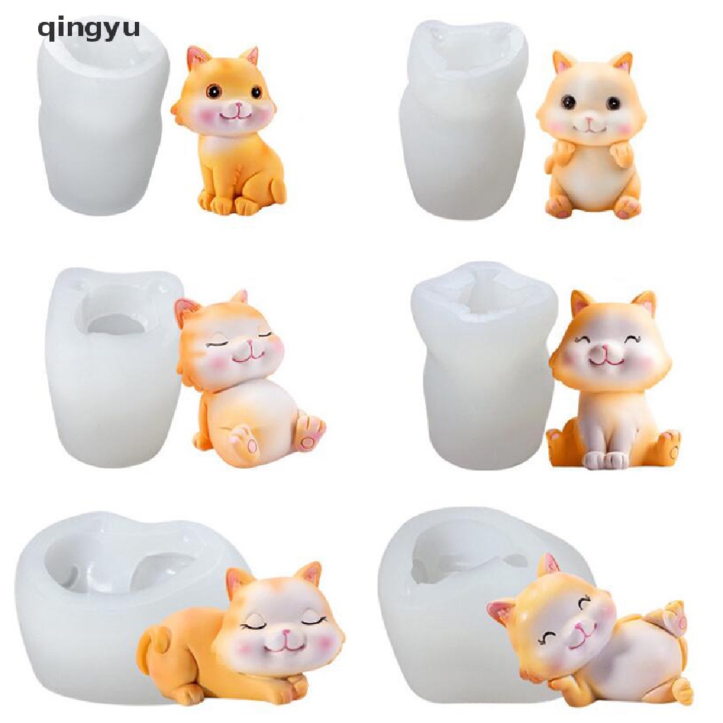 Khuôn Silicon Làm Bánh Kẹo Hình Mèo Hoạt Hình 3d