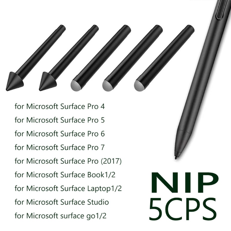 Bộ 5 Đầu Bút Cảm Ứng 3xhb 2x2h Cho Surface Pro4 / 5 / 6 / 7 / Sách Pro X