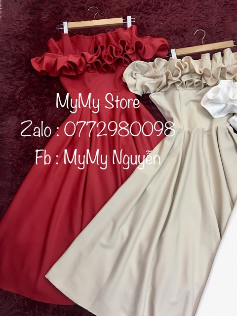 KÈM ẢNH/VIDEO THẬT - Đầm xoè bẹt vai dún SANG TRỌNG - Size M/L đến 57kg - MS175V | BigBuy360 - bigbuy360.vn